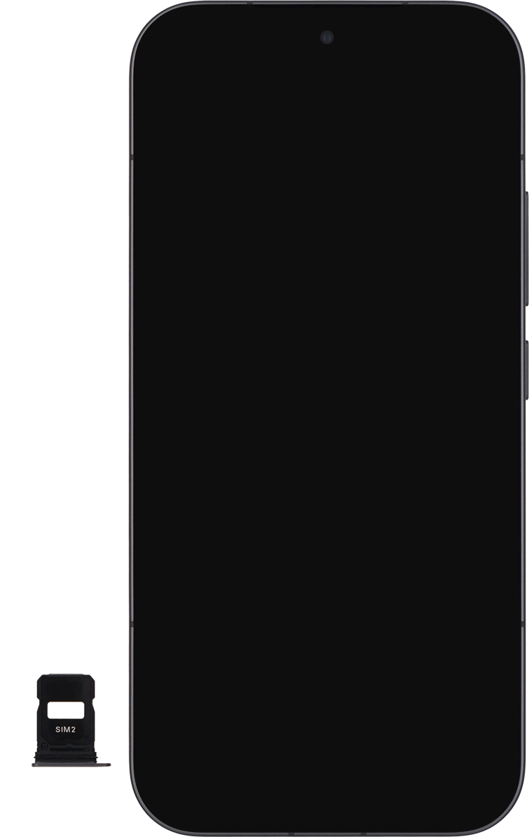 Gira la tarjeta SIM de modo que la esquina biselada de la tarjeta coincida con la esquina biselada del segundo contenedor. A continuación insértala en el contenedor.