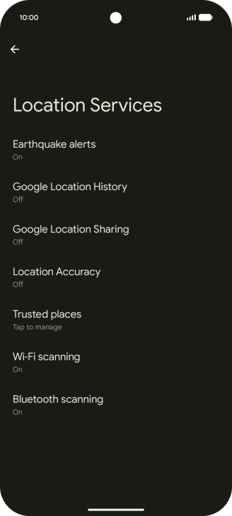 Press Location Accuracy.