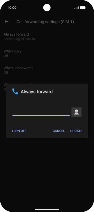 Press TURN OFF.