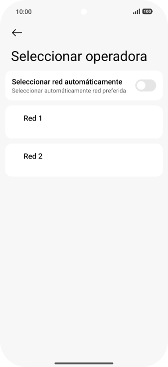Pulsa la red deseada.