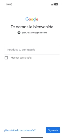 Pulsa Introduce tu contraseña e introduce la contraseña de tu cuenta de Google.