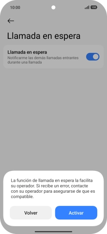Si activas la función, pulsa Activar.