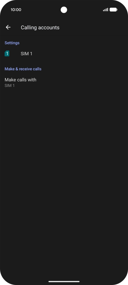 Press the name of the SIM.