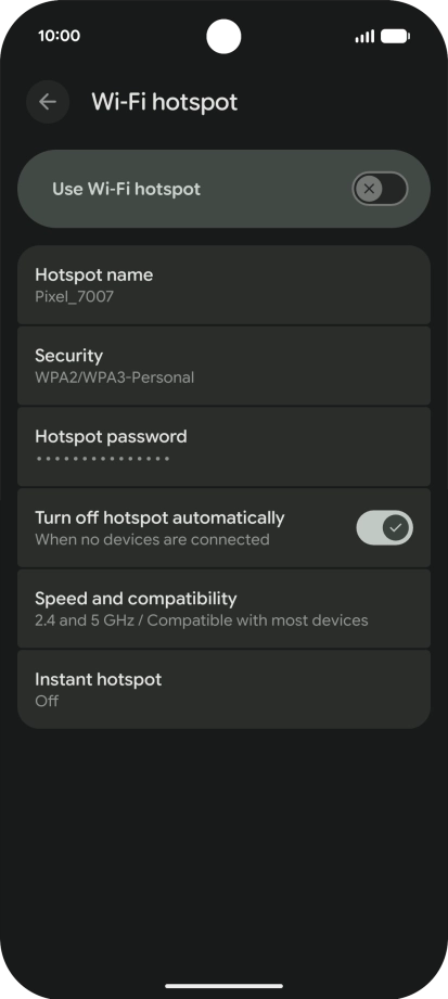 Press Hotspot name.
