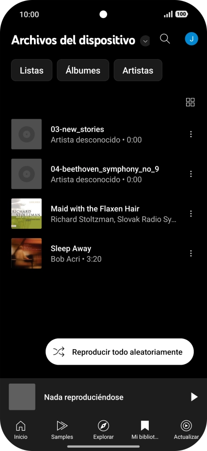 Pulsa el archivo de música deseado.