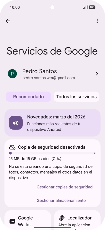 Pulsa Todos los servicios.