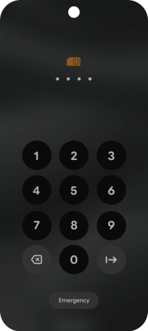 If your SIM is locked, key in your PIN and press arrow right.