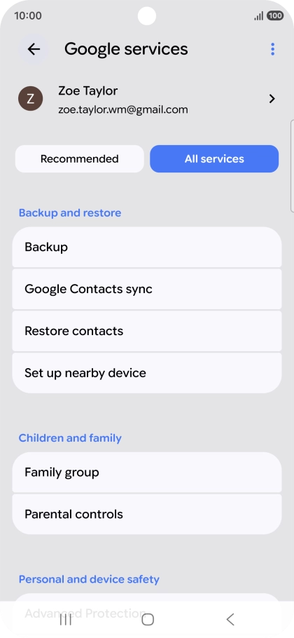 Press Backup. Press Backup.
