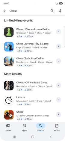Press the required app. Press the required app.