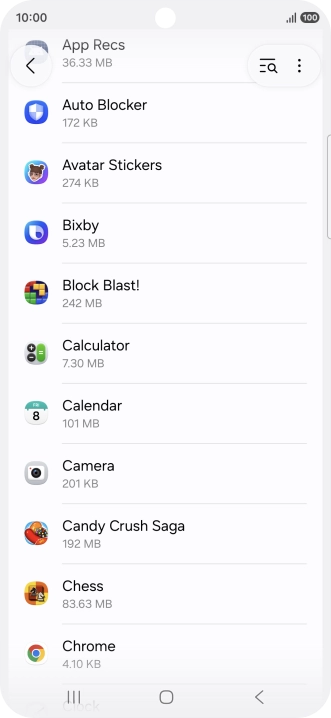 Press the required app. Press the required app.