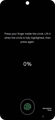 Follow the instructions on the screen to create the phone lock code using your fingerprint. Follow the instructions on the screen to create the phone lock code using your fingerprint.