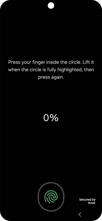 Follow the instructions on the screen to create the phone lock code using your fingerprint. Follow the instructions on the screen to create the phone lock code using your fingerprint.