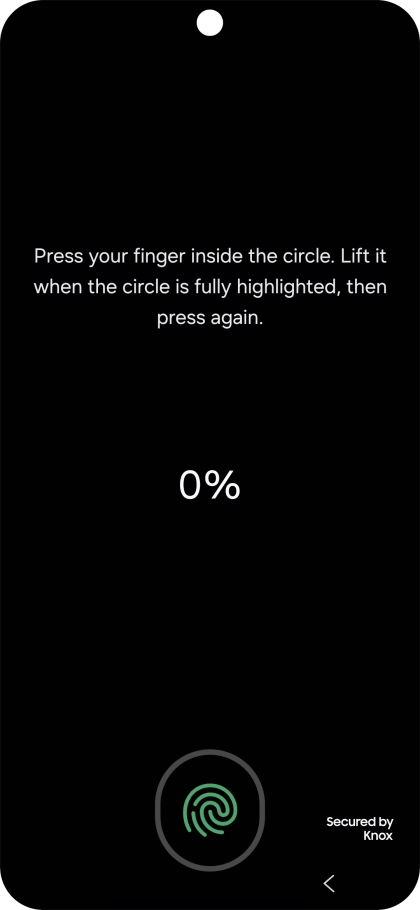 Follow the instructions on the screen to create the phone lock code using your fingerprint. Follow the instructions on the screen to create the phone lock code using your fingerprint.