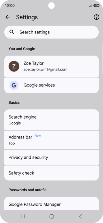 Press Privacy and security. Press Privacy and security.