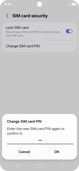 Key in the new PIN again and press OK. Key in the new PIN again and press OK.