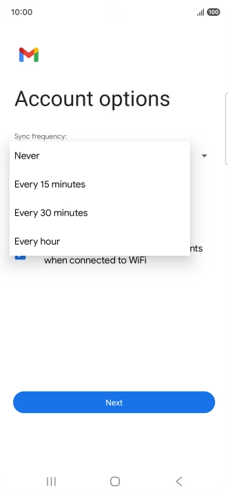 Press the required setting. Press the required setting.