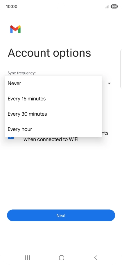 Press the required setting. Press the required setting.