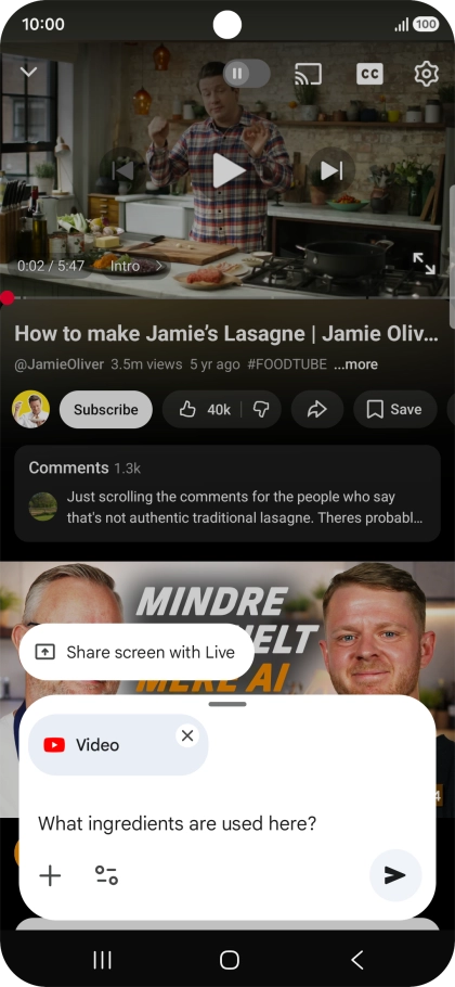Follow the instructions on the screen to type or speak the required question for the video. Follow the instructions on the screen to type or speak the required question for the video.