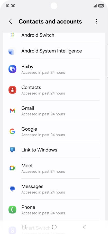 Press the required app. Press the required app.
