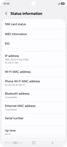 Your phone's EID number is displayed below EID. Your phone's EID number is displayed below EID.