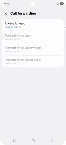 Press the required divert type. Press the required divert type.