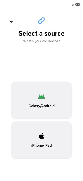 Press the required setting and follow the instructions on the screen to transfer the content from another phone. Press the required setting and follow the instructions on the screen to transfer the content from another phone.