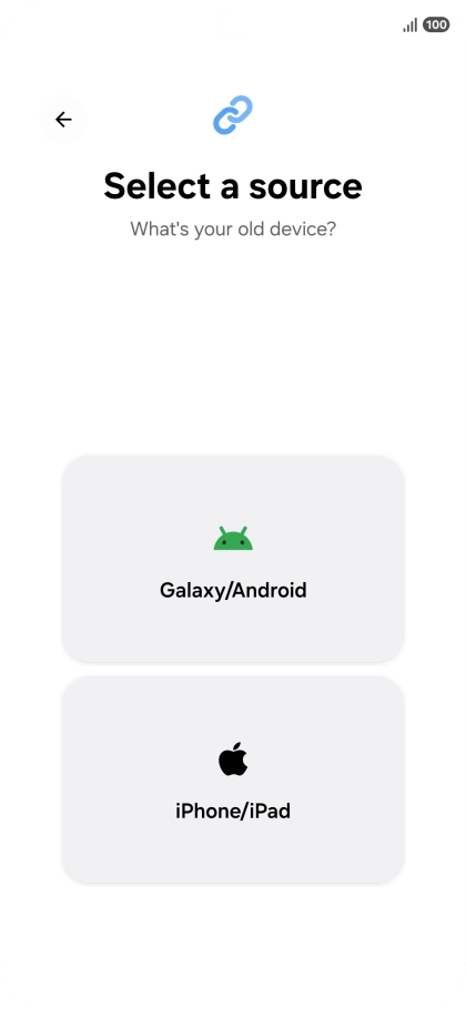 Press the required setting and follow the instructions on the screen to transfer the content from another phone. Press the required setting and follow the instructions on the screen to transfer the content from another phone.
