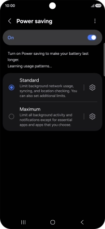 Press the required setting. Press the required setting.