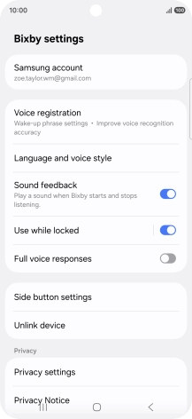 Press Voice registration and follow the instructions on the screen to turn automatic activation on or off. Press Voice registration and follow the instructions on the screen to turn automatic activation on or off.