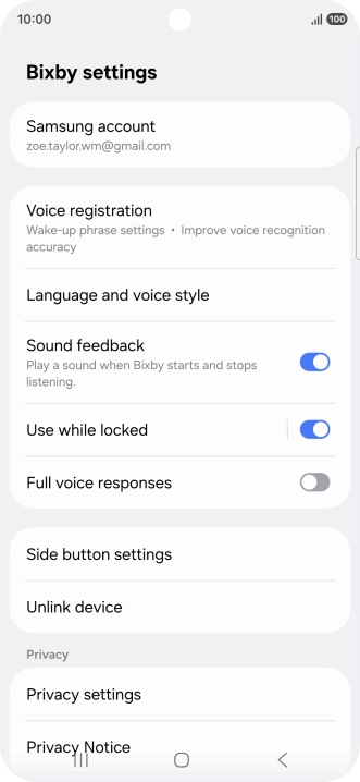 Press Voice registration and follow the instructions on the screen to turn automatic activation on or off. Press Voice registration and follow the instructions on the screen to turn automatic activation on or off.