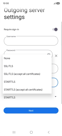 Press SSL/TLS. Press SSL/TLS.