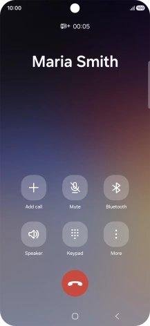 Press the end call icon. Press the end call icon.
