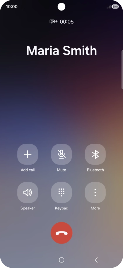 Press the end call icon. Press the end call icon.