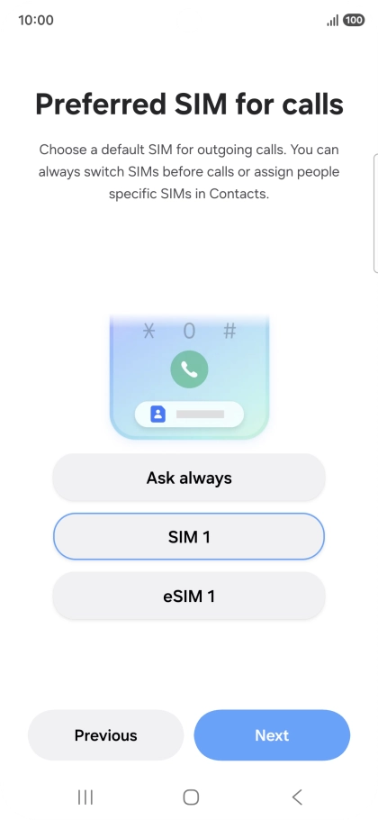 Press the required setting. Press the required setting.
