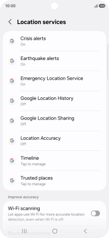 Press Location Accuracy. Press Location Accuracy.