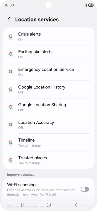 Press Location Accuracy. Press Location Accuracy.