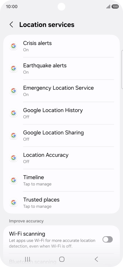 Press Location Accuracy. Press Location Accuracy.