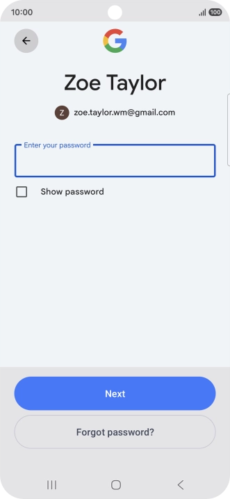 Press Enter your password and key in the password for your Google account. Press Enter your password and key in the password for your Google account.