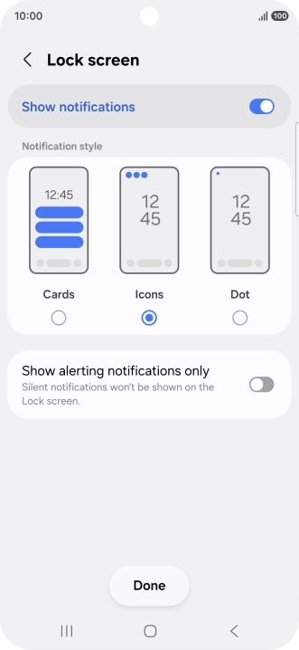 Press the required settings to turn them on or off. Press the required settings to turn them on or off.