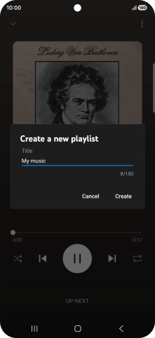 Key in a name for the playlist and press Create.