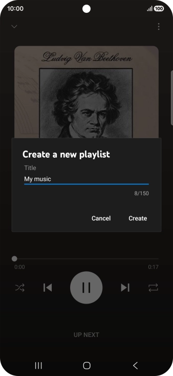 Key in a name for the playlist and press Create.