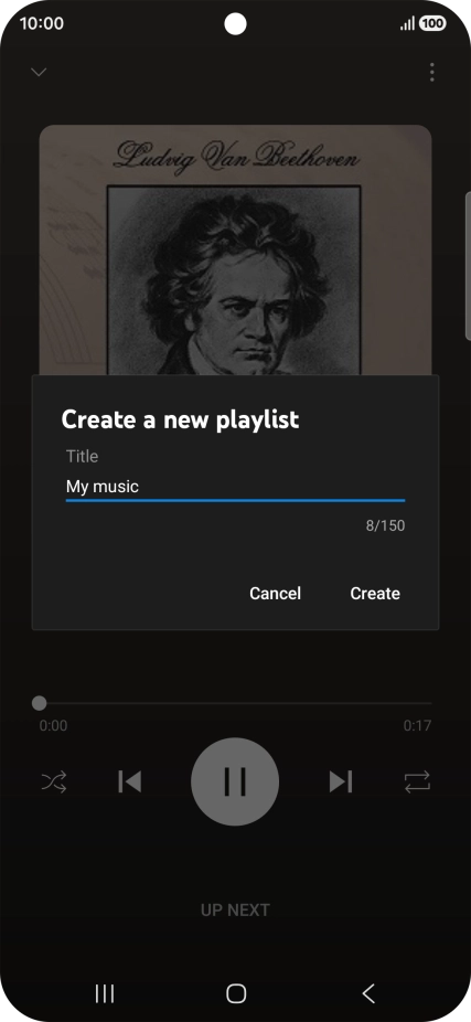 Key in a name for the playlist and press Create.