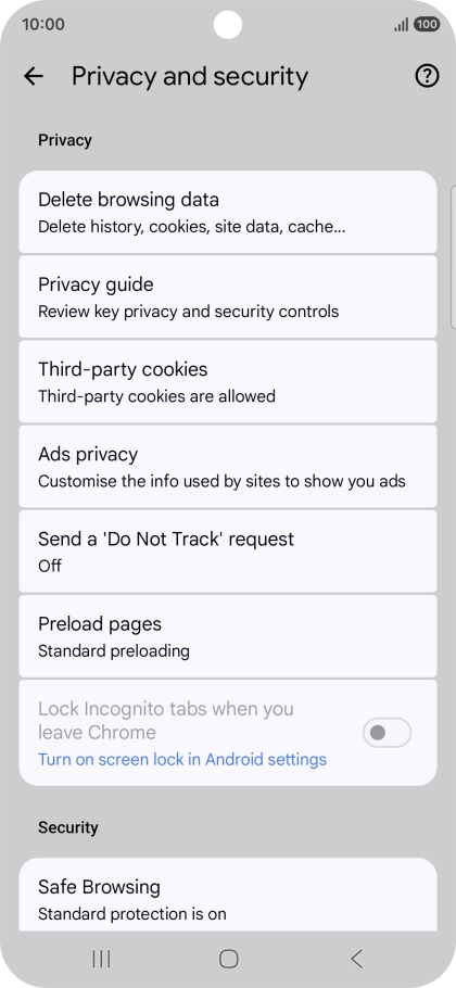 Press Delete browsing data. Press Delete browsing data.