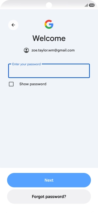 Press Enter your password and key in the password for your Google account. Press Enter your password and key in the password for your Google account.