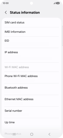 Your phone's EID number is displayed below EID.