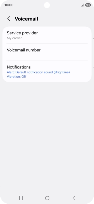 Press Voicemail number. Press Voicemail number.