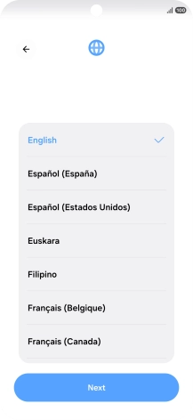 Press the required language. Press the required language.