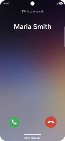 Press and drag the accept call icon right. Press and drag the accept call icon right.