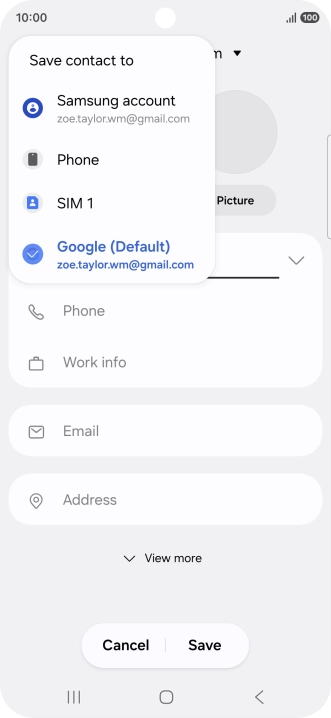 Press the required Google account. Press the required Google account.