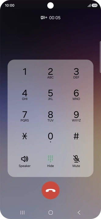 Press the end call icon.